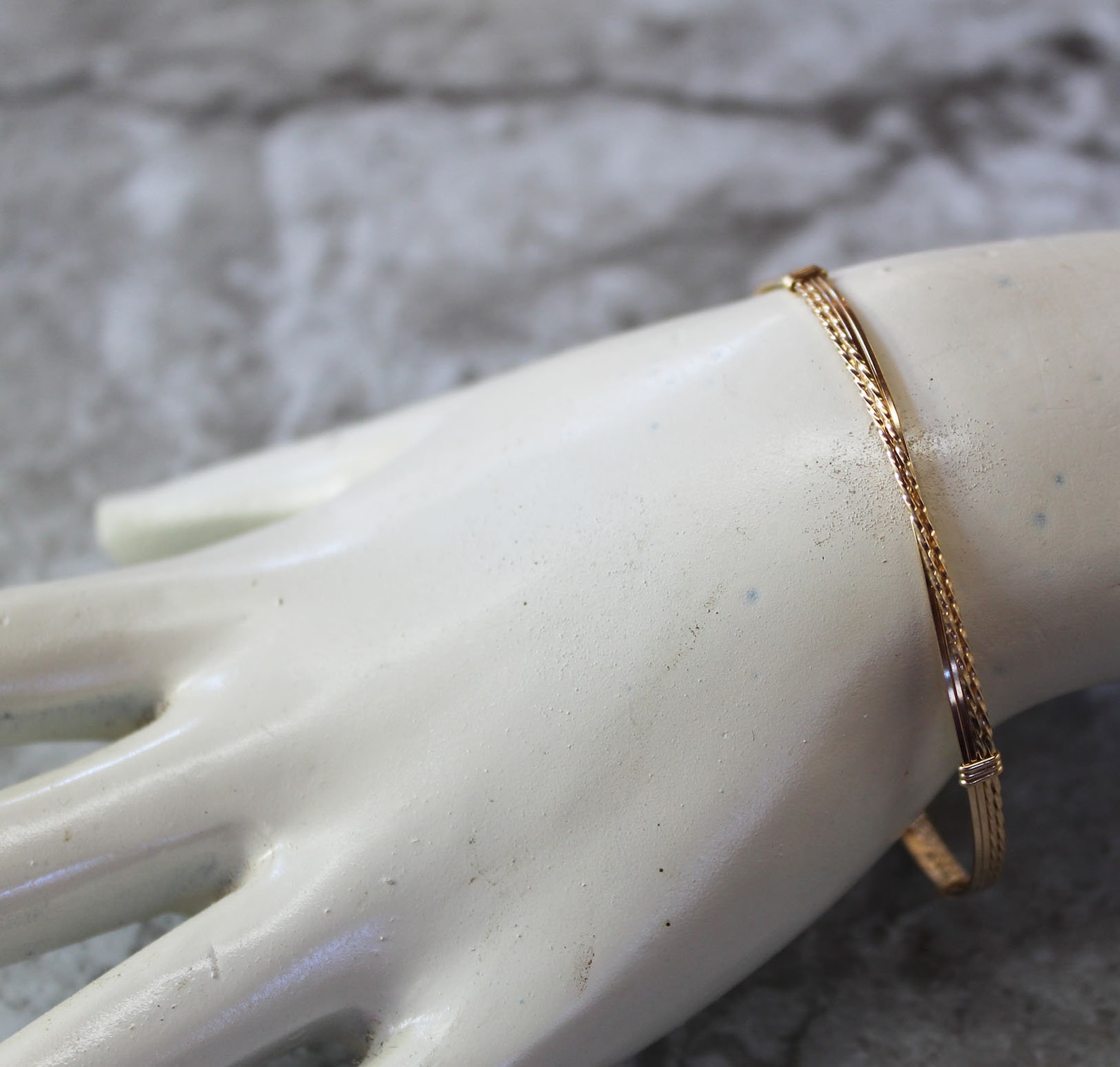 Gold Wire Bracelet 14kt Gold Filled Wirewrapped Crossover Etsy