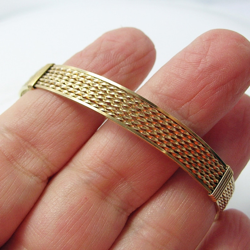 Gold Wire Bracelet Wirewrapped Bangle Unique 14kt Gold Etsy