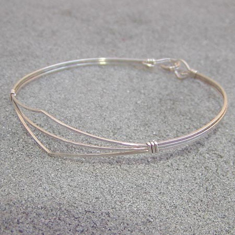 Sterling Bracelet - Silver Bangle - Delicate Sterling Silver Wirewrapped Bracelet - Sterling Silver Wire - Teen Jewelry - Gift For Her bild 5