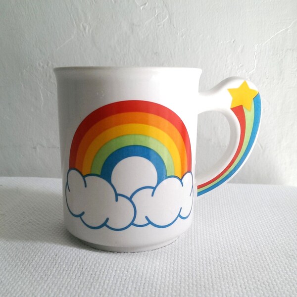 Vintage Rainbow and Shooting Star Love Mug