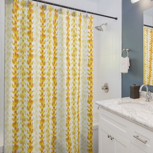 Puakenikeni Hawaiian Flower Lei Shower Curtain, Hawaii Lei Design, Local Pua Kenikeni, Floral, White, Home Bathroom Decor, Gift for Her, Mom image 1