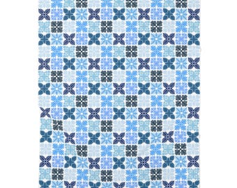 Manta para bebé con patrón de edredón hawaiano, regalo hawaiano para niño, recién nacido, baby shower, mamá, keiki, decoración de guardería, azul