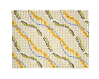 Hawaiian Palaka Lei Strands Soft Polyester Blanket, Throw, Hawaii Floral Design, Puakenikeni, Crown Flower, Lokelani, Gift For Home Her Baby