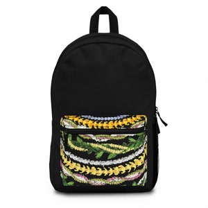 Hawaiian Lei Strands Backpack, Puakenikeni, Crown Flower, Lokelani, Local Hawaii Bag, Everyday Use, School, Gift for Her