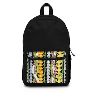Hawaiian Lei Strands Backpack, Puakenikeni, Crown Flower, Lokelani, Local Hawaii Bag, Everyday Use, School, Gift for Her