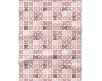 Pink Hawaiian Quilt Pattern Soft Fleece Baby Blanket, Hawaii Gift for Girl, Newborn, Showers, Mom, Keiki, Nursery Decor