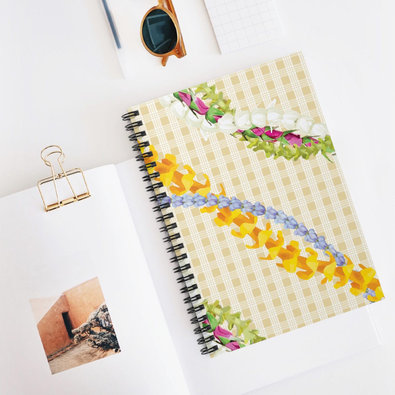 Notebook Am Strand Spiral Notebook With Hawaiian Lei Strand & Palaka Design, Local Hawaii ...