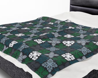 Football Team, Hawaiian Quilt Pattern Velveteen Plush Blanket, Throw, Hawaii Design, Gift For Baby Shower, Nursery, Home, 3 Sizes