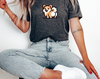 Corgi Booty T Shirt, Corgi Showing Off Its Assets, Corgi Owner T shirt, Cool Corgi Gift, Casual Corgi Lover Tee, Corgi Apparel