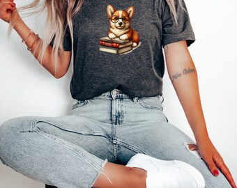 Lezing Tee, boekenwurm Corgi, Corgi Love Tee, hondenliefhebber cadeau, Corgi ouderkleding, huisdier minnaar shirt, Corgi accessoires