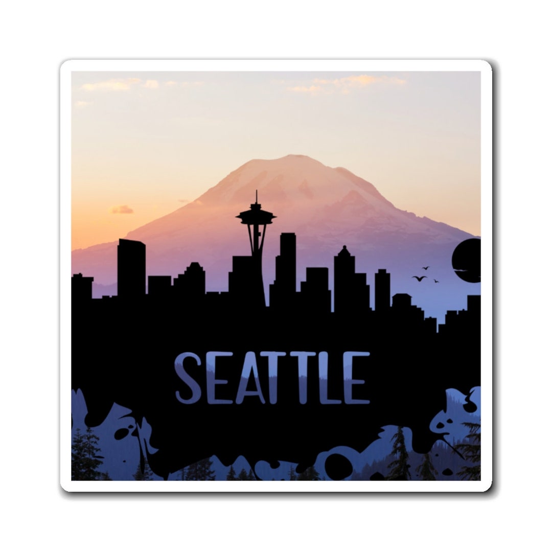 Seattle Skyline Magnets Custom Magnets Custom Made Magnet for Birthday ...