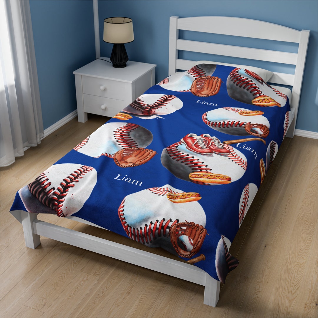 Baseball Velveteen Plush Blanket Custom Baseball Blanket Custom Gift