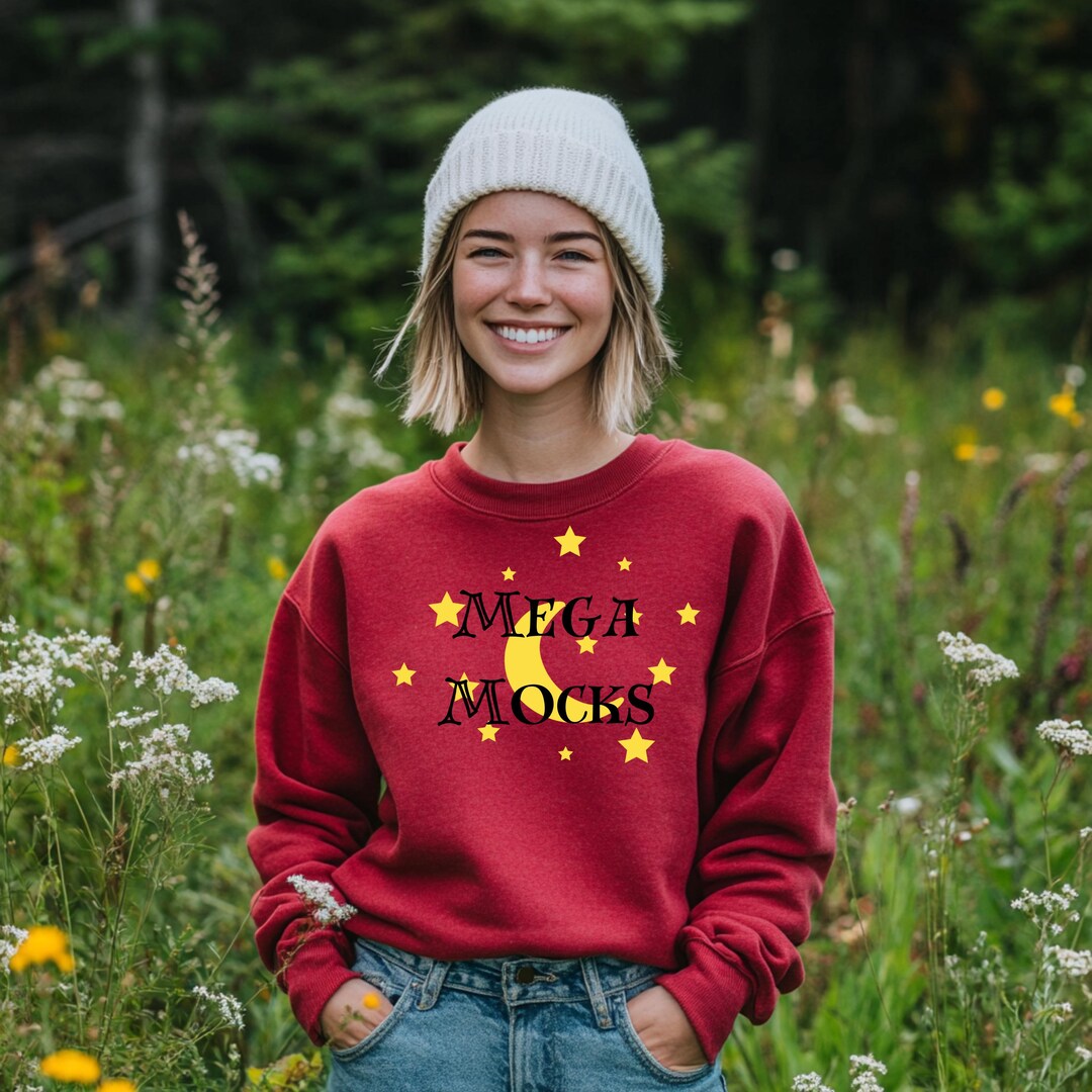 Gildan 18000 Mockup Antique Cherry Red Sweatshirt G18000