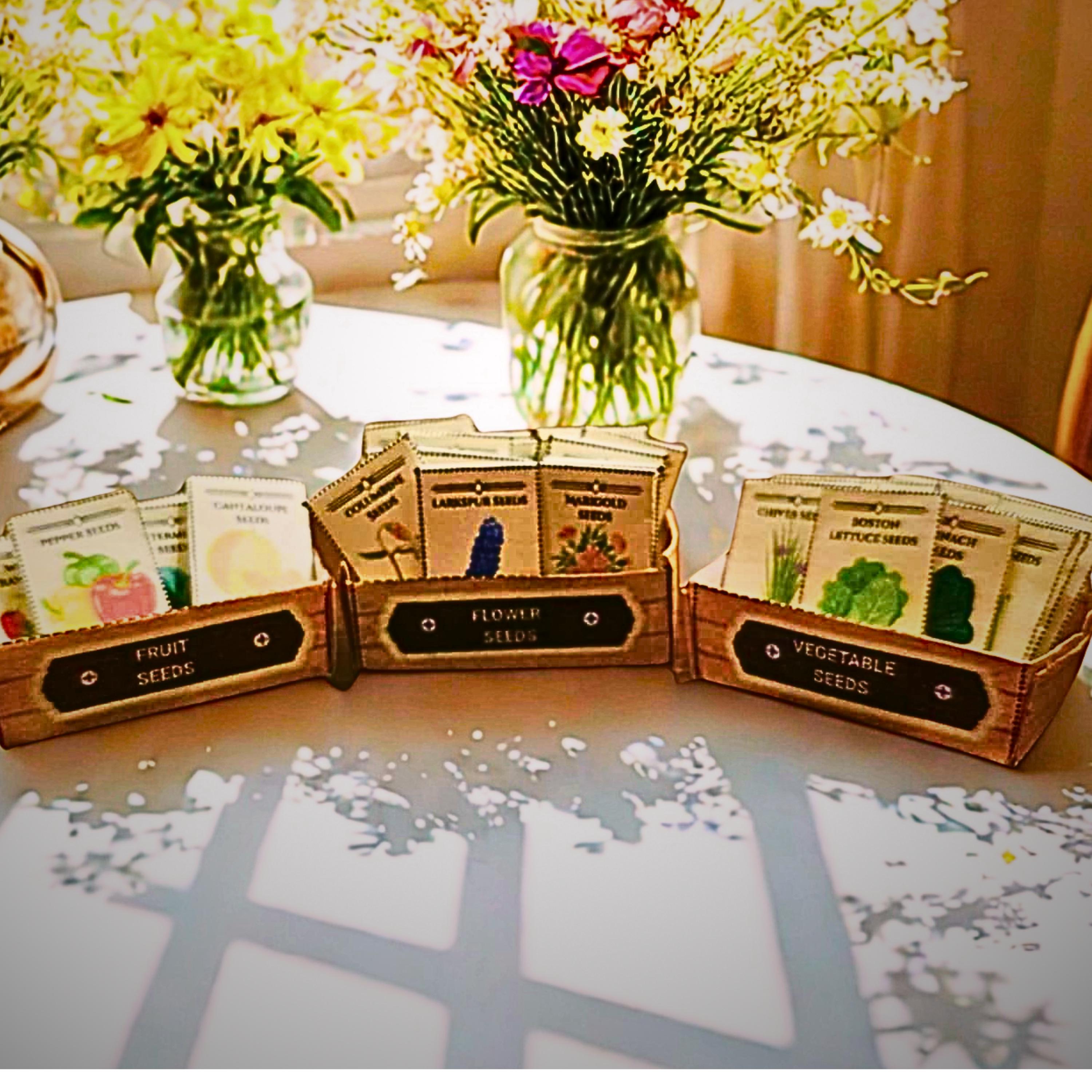 Miniature Seed Packet Kit 32 Varieties 1:12 Scale Dollhouse Printables ...