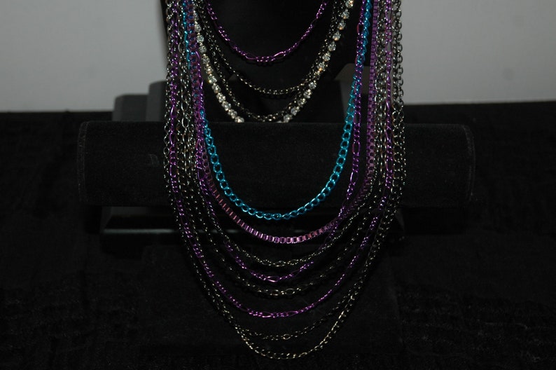 Vintage 90s multi chain necklace image 2