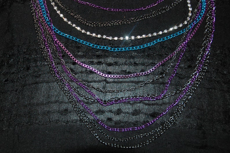 Vintage 90s multi chain necklace image 4