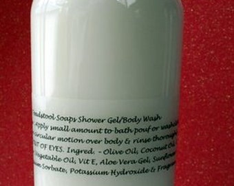 Coconut Lime Verbena Shower Gel Olive Oil Body Wash Aloe Vera Sunflower Oil  by Toadstool Soaps