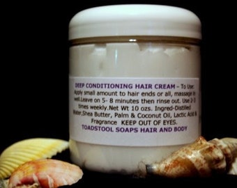 Honey Bee Hair Conditioning Cream 10 Ounces Deep Conditioning Treatment by Toadstool Soaps