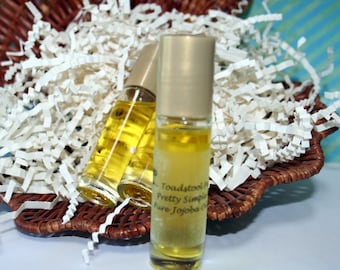 Perfume Frangipani Roll On Perfume Oil Certified Organic Golden Jojoba Oil by Toadstool Soaps