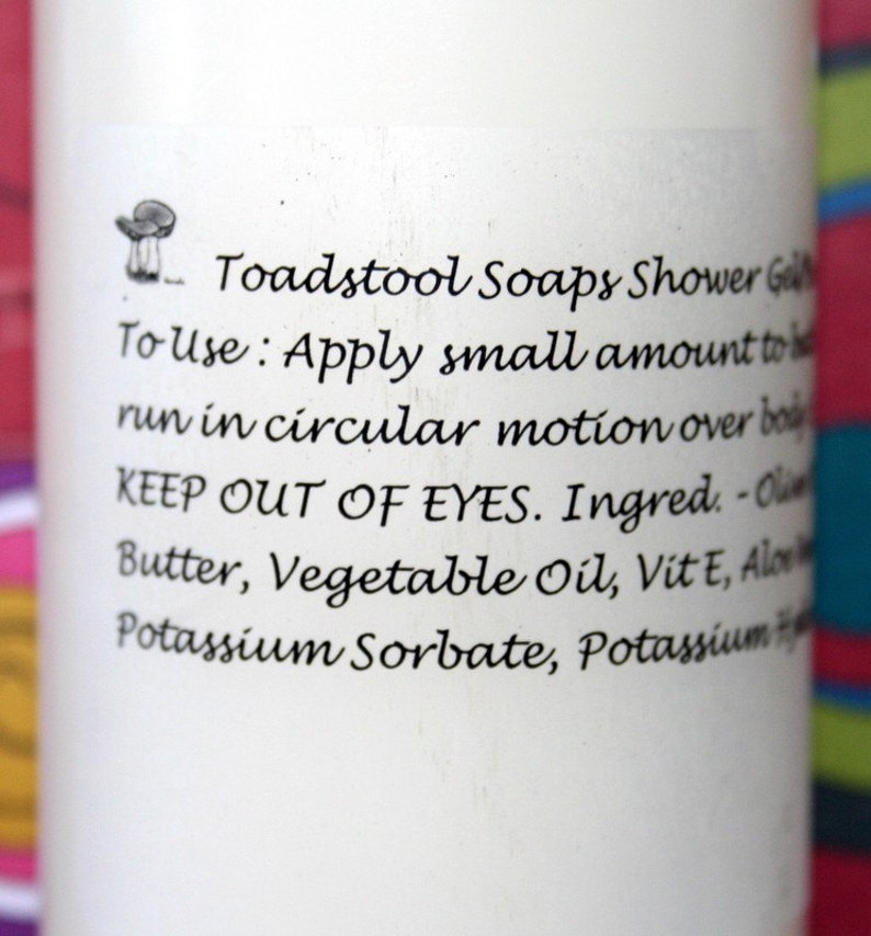 Jasmine Shower Gel Olive Oil Body Wash Aloe Vera Sunflower Oil by Toadstool Soaps image 3