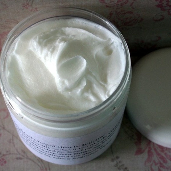 Half Pound Unscented Whipped Shea Body Butter with Jojoba Oil Glycerin Sweet Almond Oil