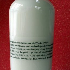 Body Wash Vanilla Sandalwood Shea Butter Olive Oil Shower Gel Aloe Vera Sunflower Oil from Toadstool Soaps image 1