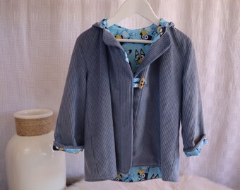 Corduroy Blue Toddler Kids Jacket | Handmade, Cotton