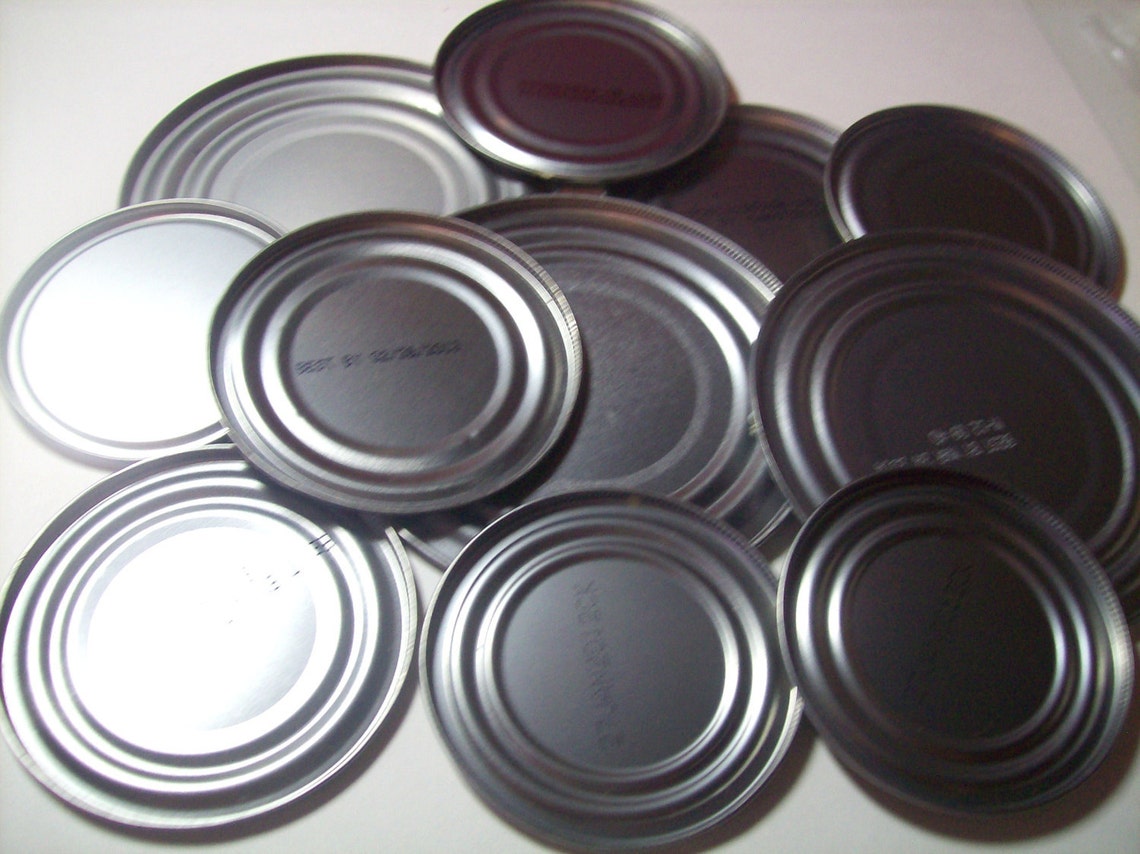 Tin Can lids set of 10 Etsy
