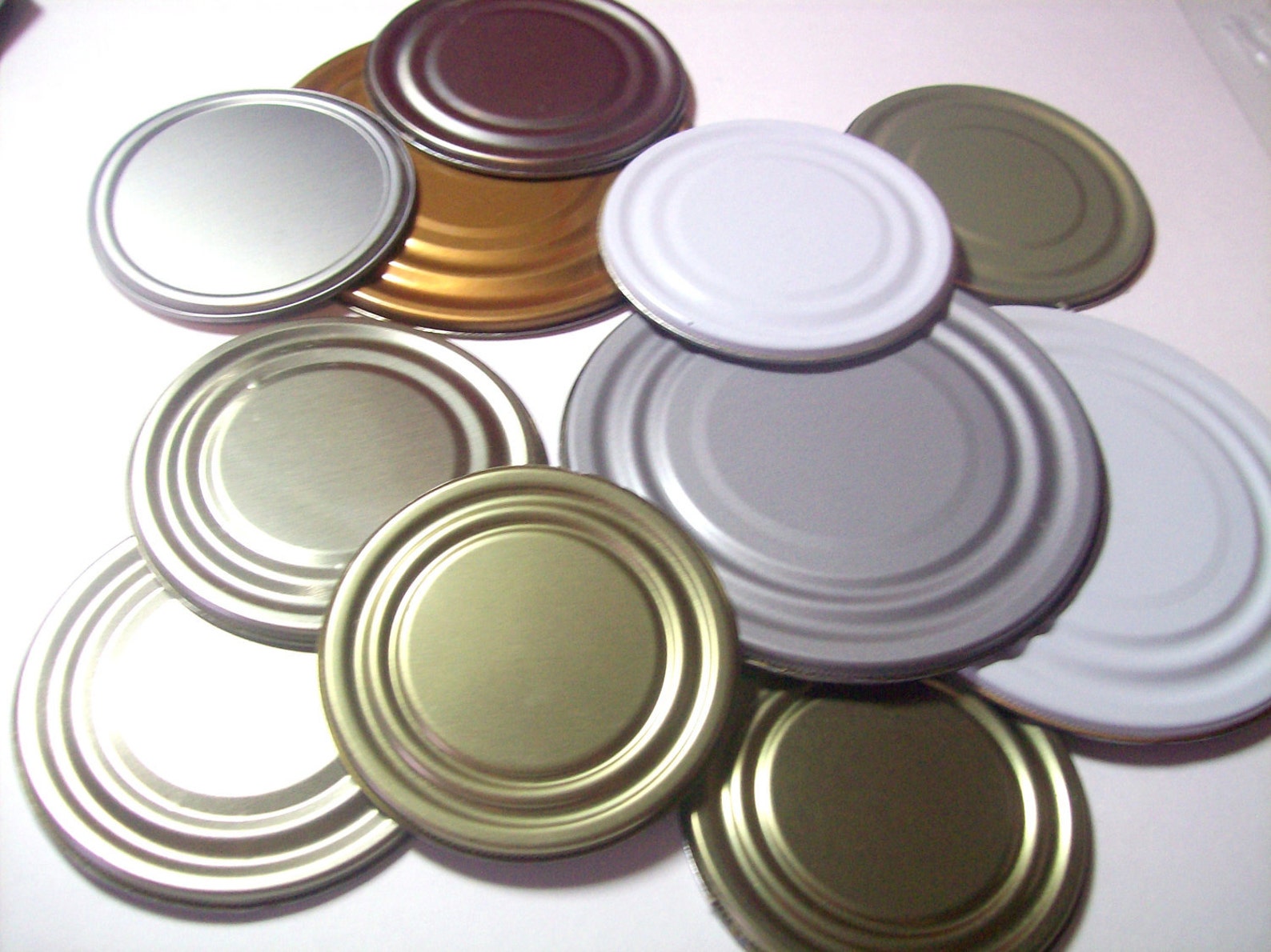 Tin Can lids set of 10 Etsy