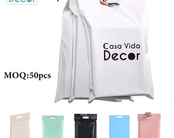 50-500 Custom poly mailers with handle, custom handle shipping bag with you logo, high quality mailer, custom postage bag with handle