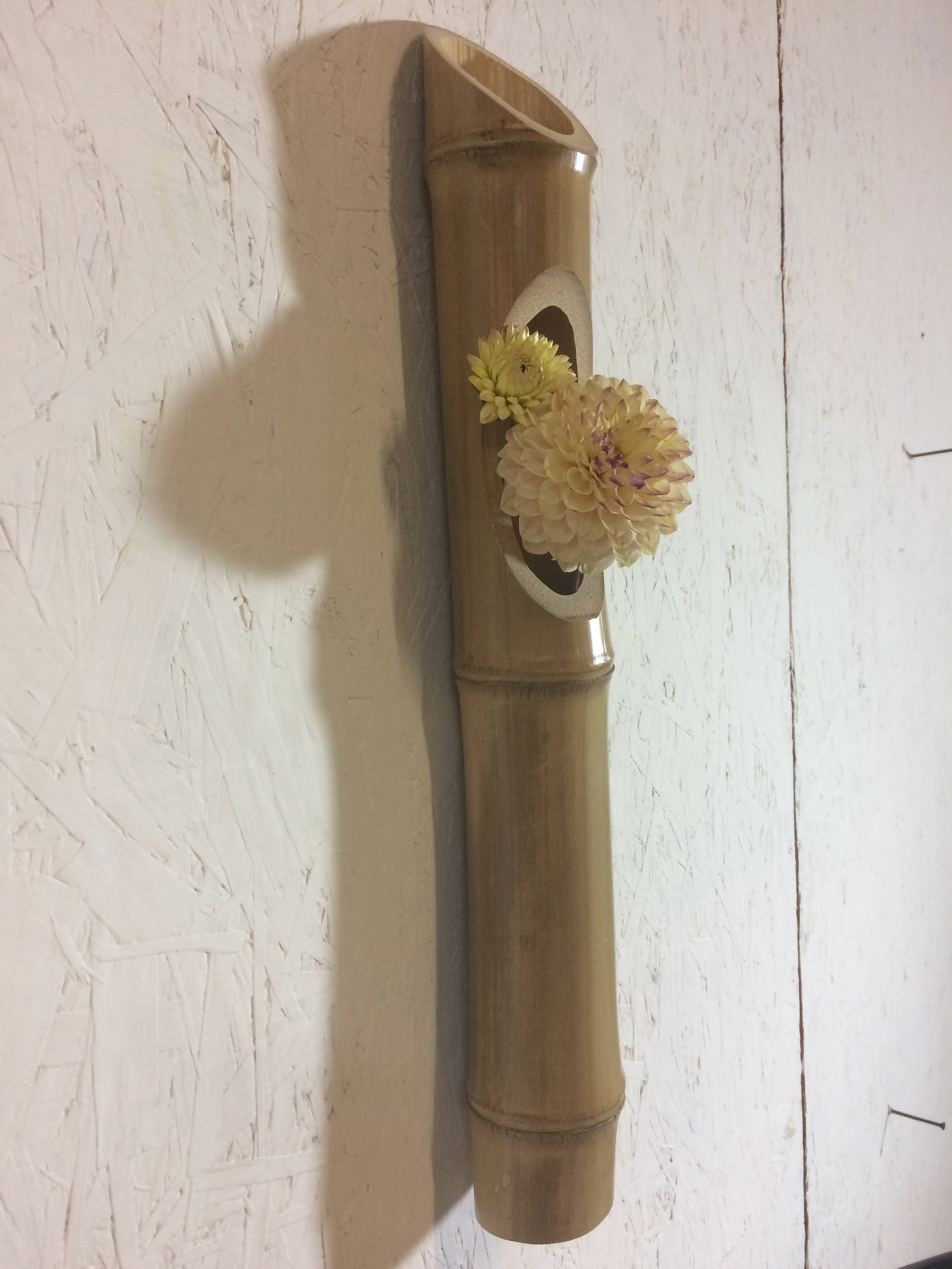 Bamboo flower vase for wall Etsy