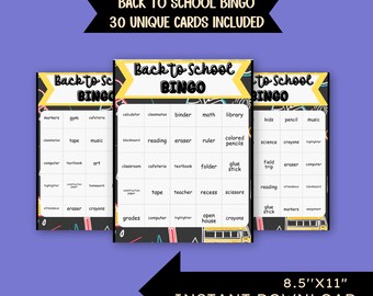 Printable School Bingo Game, Back to School Icebreaker (PDF)