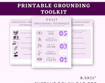 Angst-Erdungs-Toolkit, Beruhigungstechniken, 5-4-3-2-1 Übung (PDF)