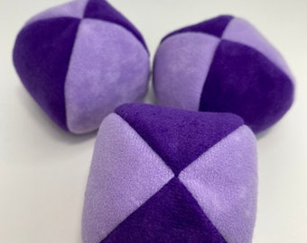 Set of 3 Soft JUGGLING BALLS - Purple and Lavender