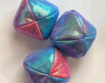 Set of 3 Shiny JUGGLING BALLS - Iridescent - Cotton Candy Color