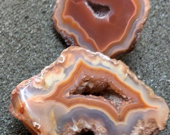 A Beautiful matched pair: Malawi Agate Geode! Small but Stunning