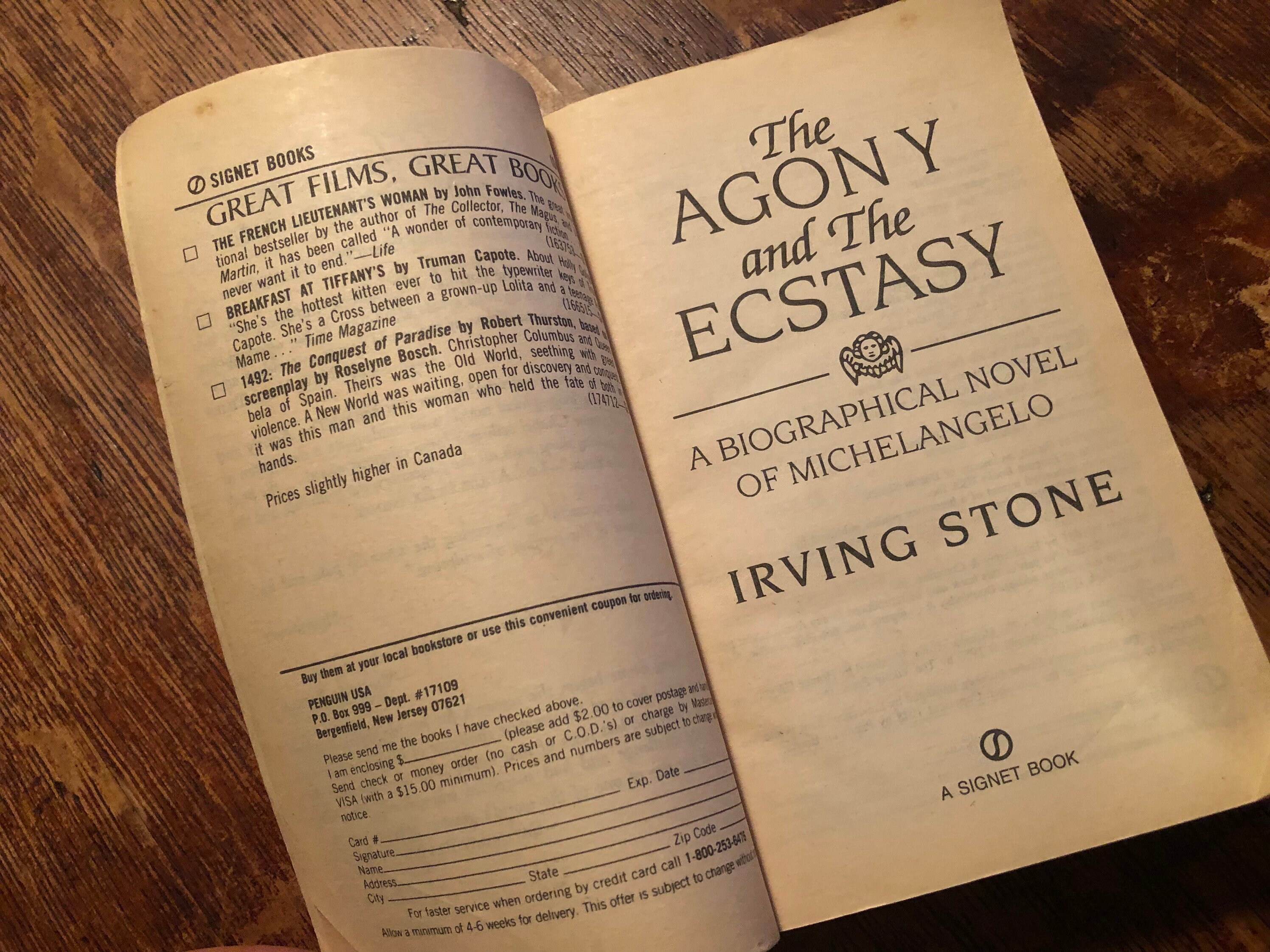 絶版　The Agony and the Ecstasy　IDEA The Agony and the Ecstasy by Irving Stone | Goodreads