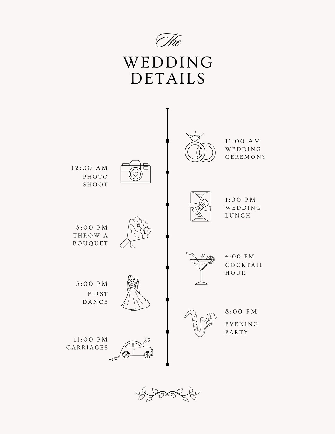 Wedding Timeline Bundle, Editable Timeline, Digital Download, Wedding ...
