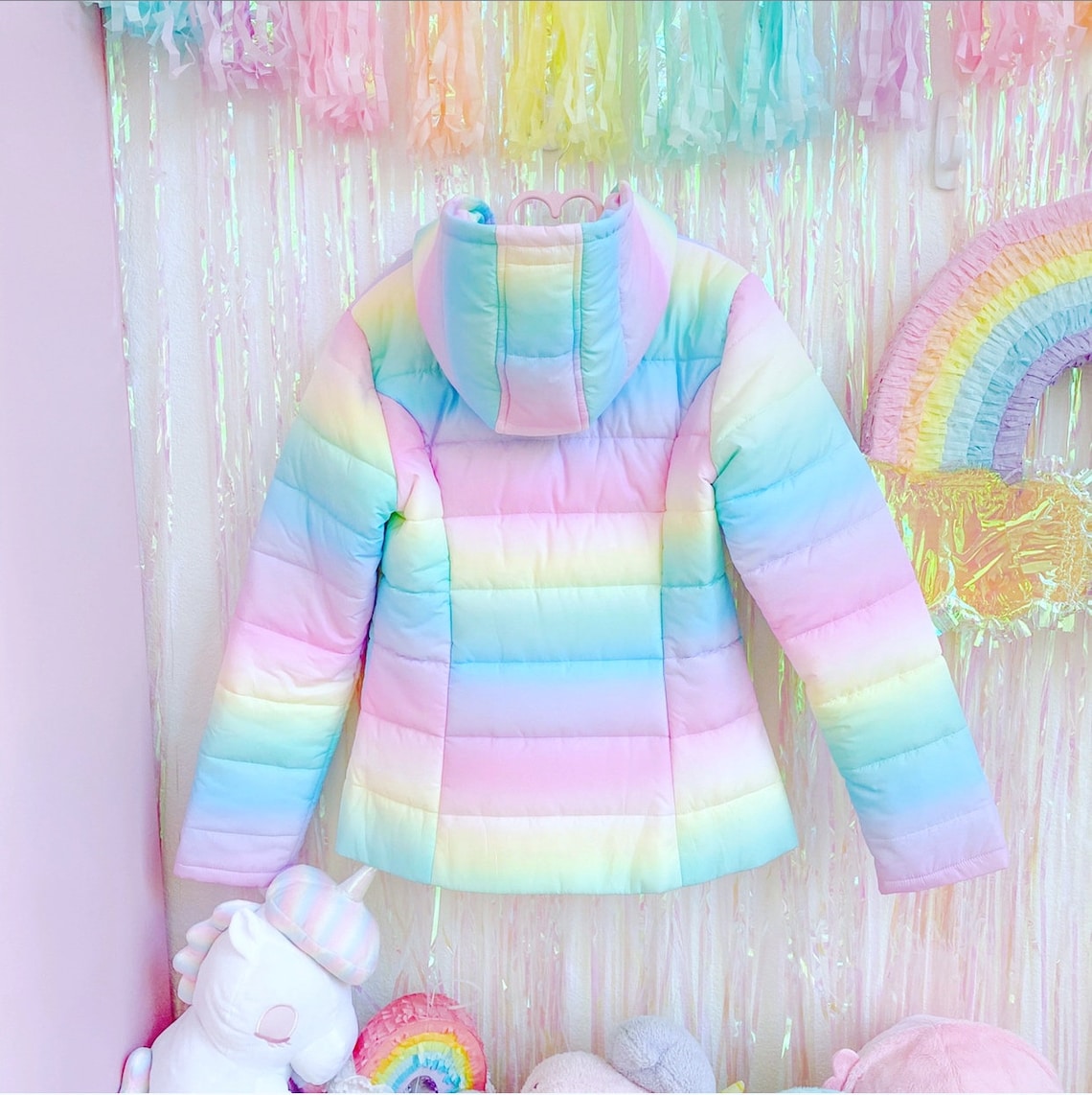 Rainbow Magic Coat Pastel Rainbow Coat in Adult Sizes up to Etsy