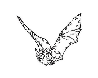 Diseño de bordado de Halloween / Archivo de bordado a máquina / Diseño de murciélago / Archivo PES de animales únicos / Bordado de camiseta / DESCARGA INSTANTÁNEA
