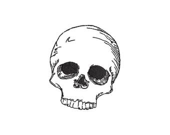 Halloween  Skull Embroidery Design | Machine Embroidery File | Real Skull Design | Anatomy File | Simple Skull PES | INSTANT DOWNLOAD