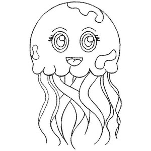 Jellyfish Embroidery Design | Machine Embroidery File | Ocean Creature Design | Cartoon File | Shirt Embroidery | INSTANT DOWNLOAD