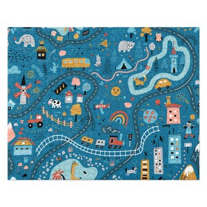 Happy Little Village, Blue, Jigsaw puzzle