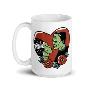 Monster Love, Frankenstein White glossy mug