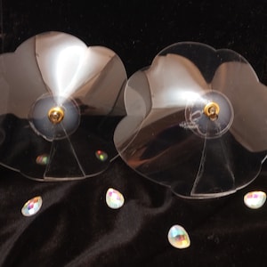 BYOP InvisiBoob Clam Shell  Pasties - Illusion Burlesque Nipple Tassels