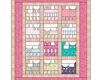 Adorable Kitty Cat Crib Quilt  44X54 Pattern Suitable for beginners