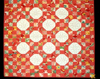 Easy to Make Patchwork Crib Quilt 54X54 PDF Pattern for Beginners and beyond