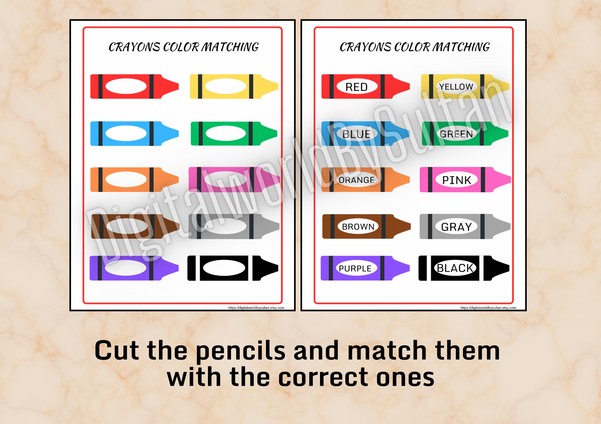 Color Matching Game, Printable Busy Book, Educational Activity ...