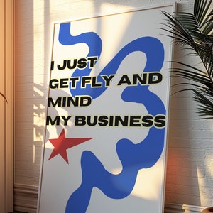 Pobierz Fly Mind My Business, Loft Wall Art, Bar Cart Wall Decor, Vintage Wall Art, Eclectic Wall Art, Gallery Wall Home Decor, Trendy Wall Art