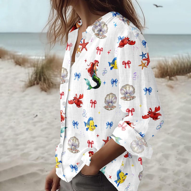 Disney Princess Ariel Blouse Shirt, The Little Mermaid Women Shirt, Under The Sea Princess Shirt, Ariel Mermaid Gift